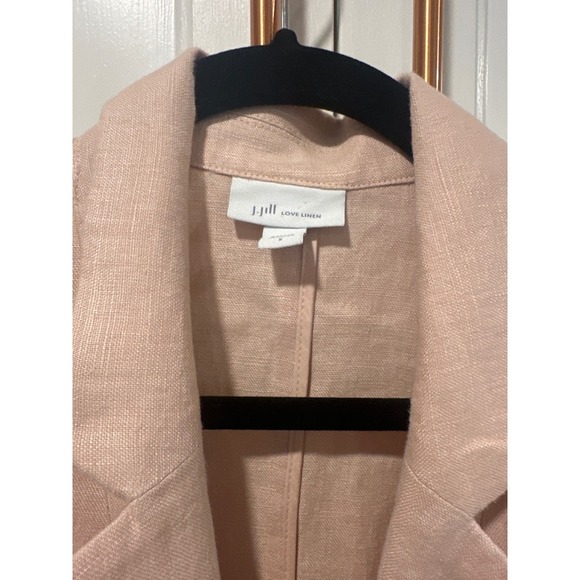 J. Jill Love Linen Blazer Women's Small S Peach Pink Casual Career Jacket - Picture 3 of 7